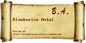 Blaskovics Antal névjegykártya